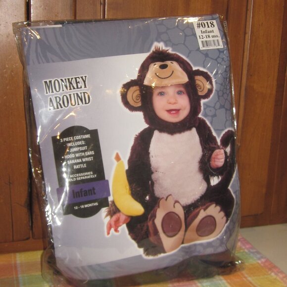 Infant Monkey Costume - Brown and Cream - Picture 1 of 3